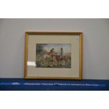 A framed watercolour potentially by John Leech, together with an assortment of Punch