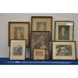 A collection of framed family photographs, in varying conditions, the largest 38cm x 25cm (7)