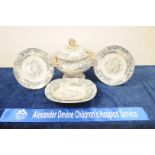 New Stone D'Orsay Japan blue and white highlighted in gilt ceramics, including tureen and cover,