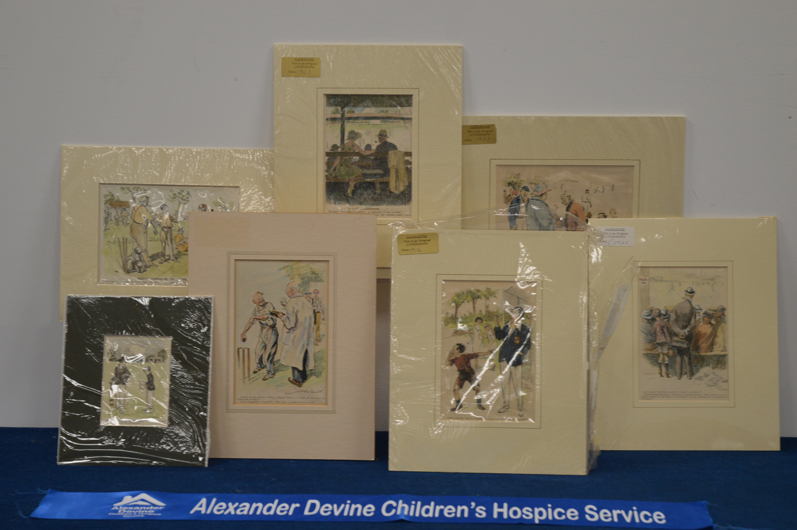 Seven mounted cricket prints and lithographs, the largest 27cm x 31cm (7) IMPORTANT! REGARDING