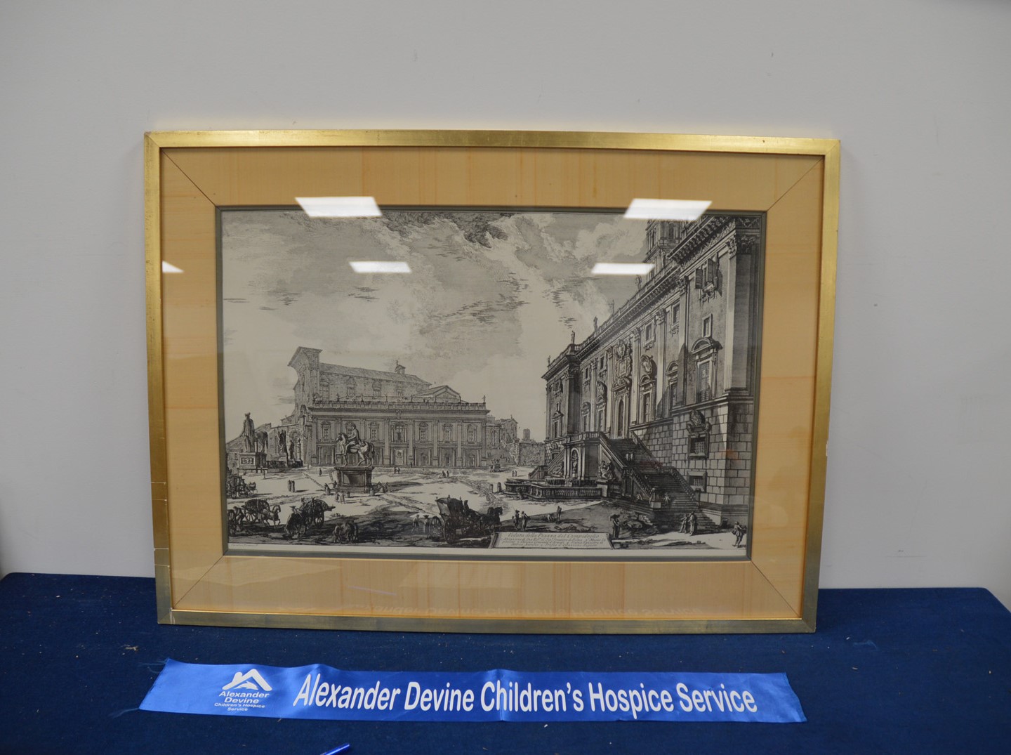 Two framed and glazed prints of Italian Piazza's, classical scenes, the largest 64cm x 87cm - Image 2 of 2