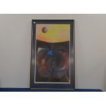 A limited edition framed print, titled 'In the beginning the apple', signed W. Saoll?, 101cm x