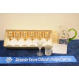 A large collection of glassware, to include a set of six gilt highlighted 1960s glasses in box by