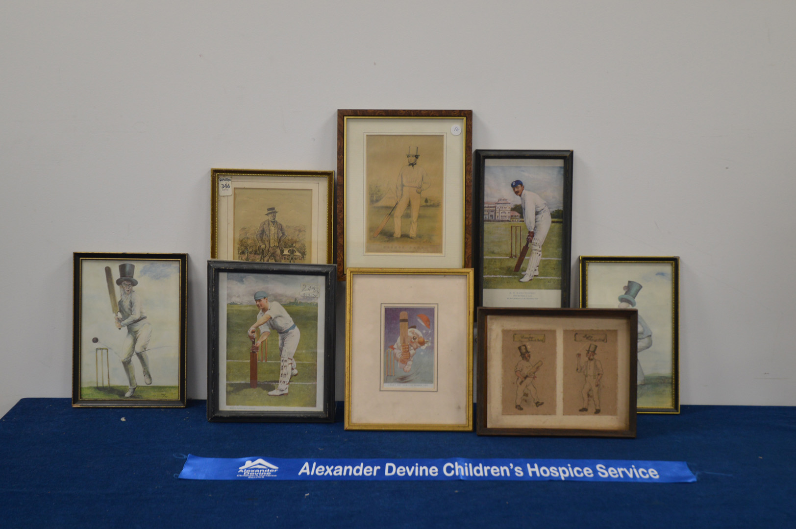 A group of framed cricket prints, the largest 30cm x 23cm (8) IMPORTANT! REGARDING CONDITION