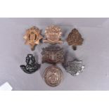 WWI VTC, seven badges, comprising Sussex, Middlesex with Thomas Fattorini Bolton slider, City of