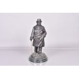 A cast metal figure of Sir Winston Churchill by N Thorley, on marble base, approx. 34cm H
