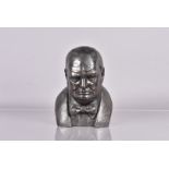 J Williams, 1978, a resin bronze bust of Winston Churchill, maker's name and date to reverse, 27cm H