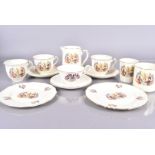 A WWI period Wedgwood Allied Flags teacup and saucer, together with a selection of WWII Alfred