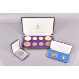 Churchill Medallions, a cased set of silver gilt, silver and bronze medallions by Toye, Kenning &