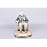 Capo Di Monte, a large figure modelled by Bruno Merli, on wooden base, with maker's stamp and