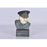 Atlantic Charter, a plaster bust of Winston Churchill in uniform, on base, marked 'Atlantic
