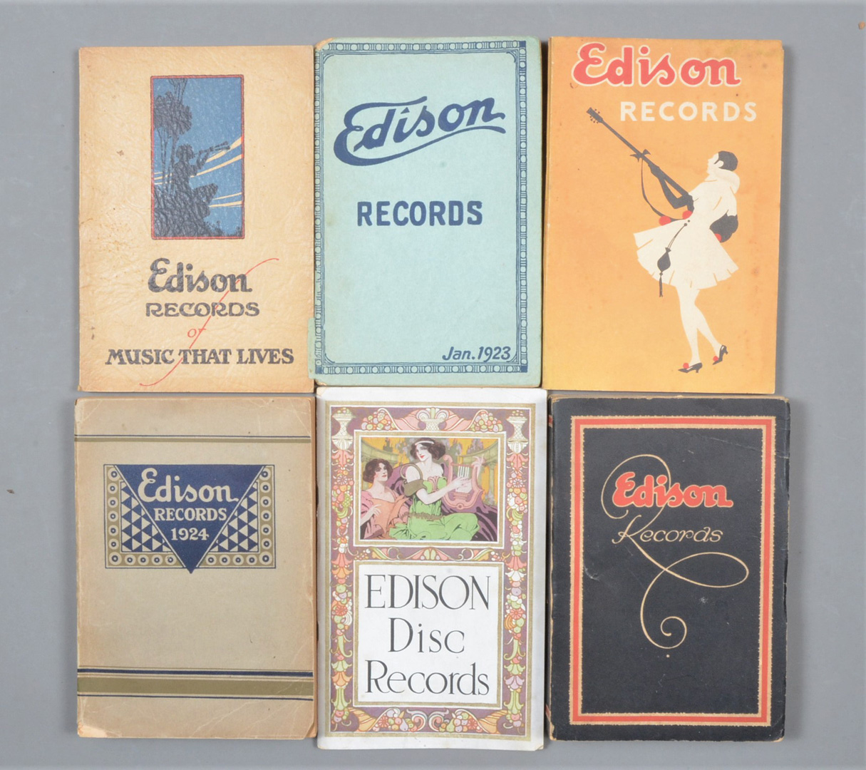 Edison Record Catalogues, Diamond Discs, 1913, 1924 and others (6) and HMV Records 1933 (1) (7)