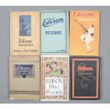 Edison Record Catalogues, Diamond Discs, 1913, 1924 and others (6) and HMV Records 1933 (1) (7)