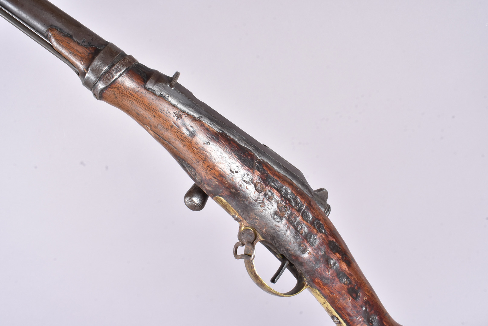 An obsolete calibre Overseas Horseback Cavalry rifle, with bolt action, with large mushroom shaped - Bild 5 aus 8
