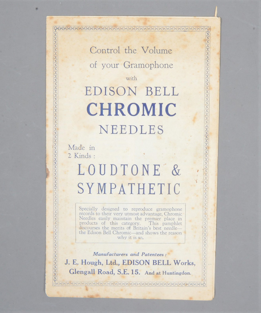 Gramophone ephemera, a 1914 HMV Celebrity catalogue, mounted in a hard cover, inscribed on flyleaf