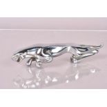 A chrome Jaguar car mascot, marked 7/10091/1 WBB to the underside