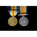 A WWI West Riding Regiment duo, awarded to Private Matthew Clough (35193), comprising Victory and