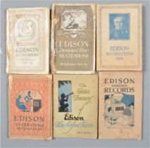 Edison Record Catalogues, Diamond Disc Re-Creations, one with Mrs T A Edison, Llewellyn Park typed