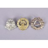 Royal Hampshire Regiment Volunteers, three badges, comprising 1st (Winchester), 3rd (Southampton)