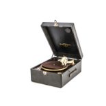 A Columbia portable gramophone, Model 211Z, in black case, with No. 24 soundbox and bronzed