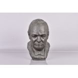 Pam Taylor, 1929-2014, bronze resin bust of Sir Winston Churchill, signed and dated '88' to the