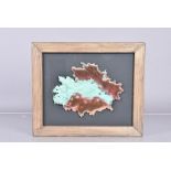 Copper 'Splash', a framed decorative piece from the Upper Peninsula, Michigan USA, the copper is