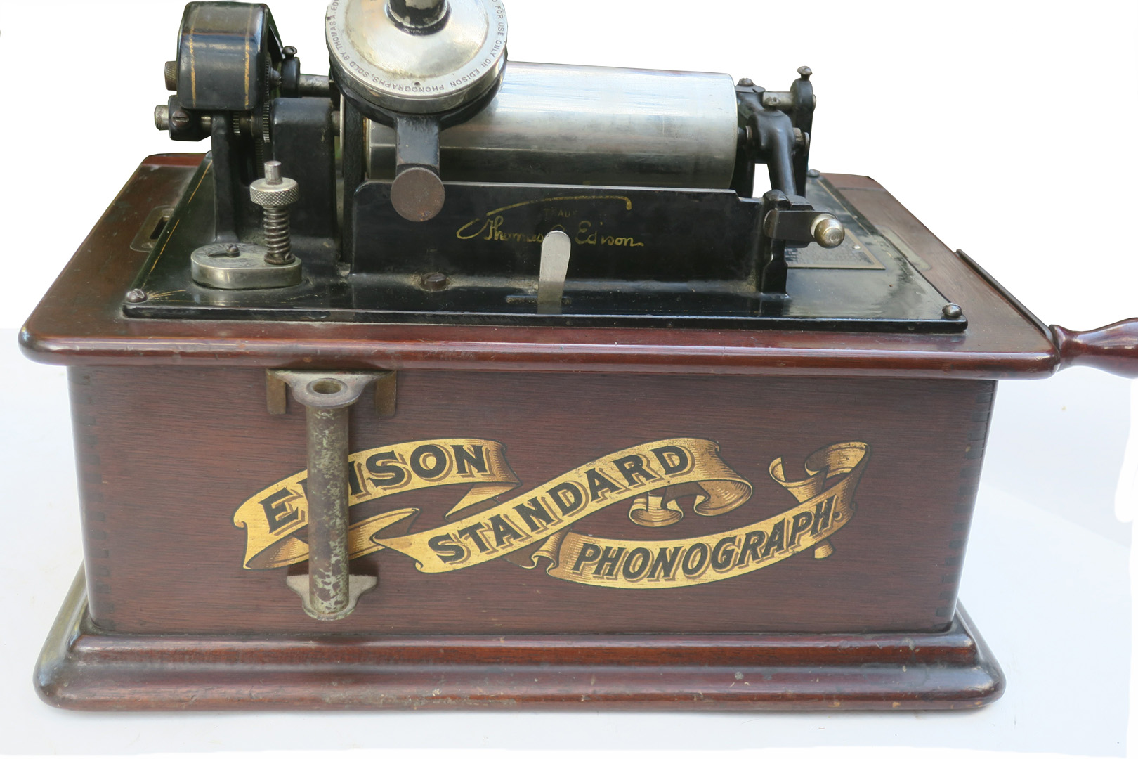 An Edison Standard phonograph, Model A No. S144854, in mahogany case (lacking lid), with Combination - Image 2 of 3