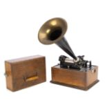 An Edison Standard phonograph, Model A No. 231637, with 'square' lid with end catches, Combination