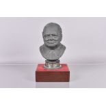 Royal Doulton, black Basalt bust if Winston Churchill, Limited Edition 122 of 750, 28cm, complete