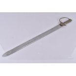 An Indian Brunswick bayonet, with single piece brass grip and guard, and a straight 54cm long blade,