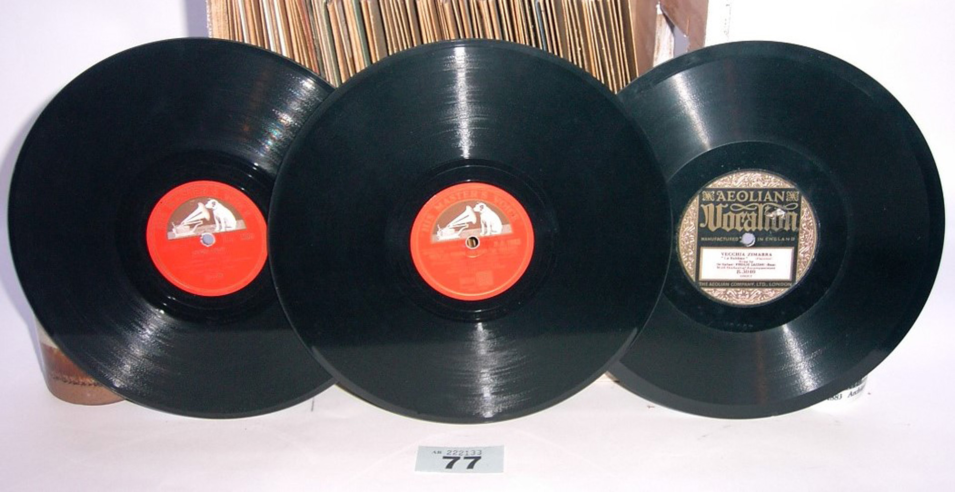Twenty-three 10-inch vocal records, by Mario Lanza (22), Lazzari, (23)