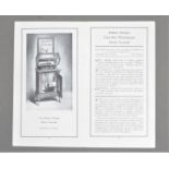 Edsion literature, a folder of replica Edison phonograph catalogues; and three small framed Edison