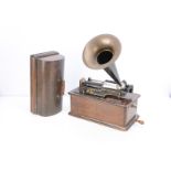 An Edison Home phonograph, Model B, No. 353055, with C reproducer, two-minute pulley and 14-inch