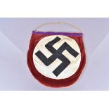 A War period German Funeral Sash, made with three piece construction, with a string and wire hanger,