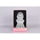 A Limited Edition Webb Corbett Ltd glass bust of Winston Churchill, modelled by Eric Griffiths, no.