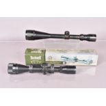 A selection of rifle scopes, to include a Bushnell Sportsman 4x32, in retailer's box, a KonusPro 6-
