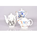 A Ducal Ware Liberty and Freedom teapot, together with a George VI Newhall Pottery 1950 Man of the