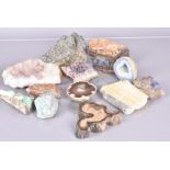 A good collection of minerals, to include Opal boulders, Pyrite, Amethyst, Sulphur, Rose Quartz