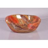 A Polychrome Jasper hand finished bowl, the Jasper from Madagascar, dimensions 40.5cm x 32cm x 14cm,