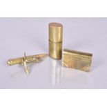 Three Trench Art lighters, including one in the form of a book (3)