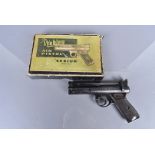 A Webley & Scott Senior Model air pistol, .22 cal, with rifled barrel, serial 1862, complete with
