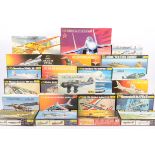 WWII and Later Mainly Military Aircraft and Helicopter Kits by Heller, a boxed collection, 1:72