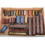 Trix 00 Gauge plastic BR maroon Coaches and Rolling stock including Whisky Grain wagons, various