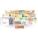 Vintage Frog 1:72 Scale Aircraft Kits, boxed 1:72 scale Pioneer aircraft and later military and