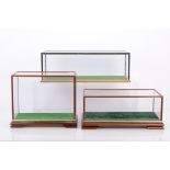 An assortment of glazed Display Cabinets suitable for Locomotives Stationary Engines &c, all with