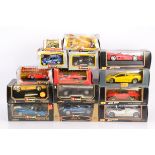 1:18 Scale and 1:24 Scale Diecast Cars and Motorbike, a boxed collection of mainly modern cars, some