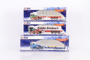 Corgi Eddie Stobart Diecast Haulage Vehicles, three boxed 1:50 scale limited edition Scania R
