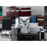 A Cage of Camera Outfit Cases and Bags, including aluminium flight cases of various sizes, outfit