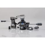 Three Gitzo Tripod Heads, a Gitzo G 1572, (France) with quick release plate, a HOO63116 (Italy)