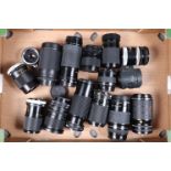 a Tray of Canon and For Canon Lenses, including a Canon Ultrasonic EF 35-80mm f/4.5.6 & 75-300mm f/